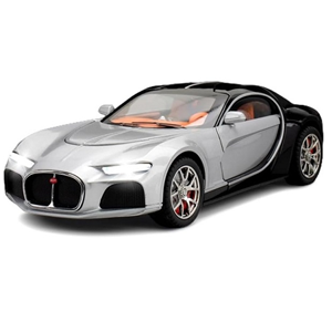 ماشین اسباب بازی فلزی بوگاتی نقره ای سقف مشکی 1:24 Diecast Bugatti Atlantic_اسباب بازی